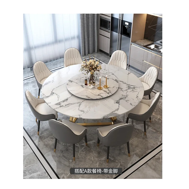 

Modern Design Round Shape Table Marble Dining Table And Chair