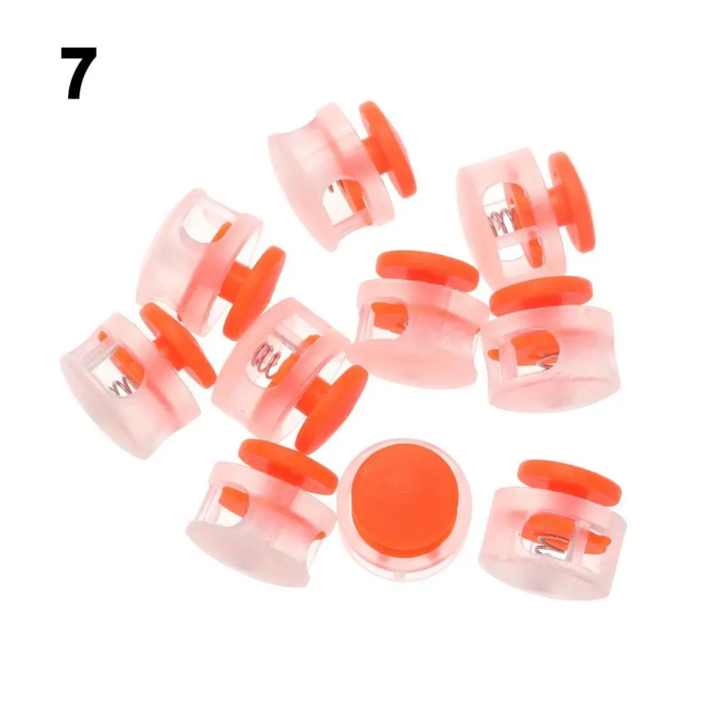 10pcs 17*16mm Sportswear Accessories Double Holes Plastic Stopper Cord Lock Bean Toggle Clip Apparel Shoelace
