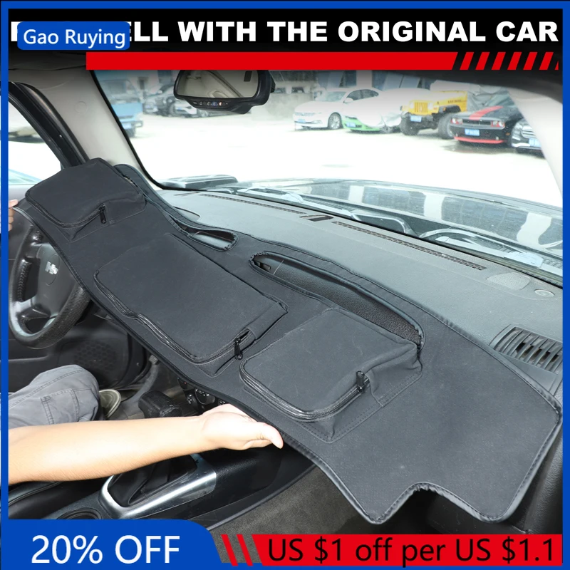 

Gao Ruying For Hummer H3 2005-2009 Car Dashboard Sunscreen Pad with Zipper Storage Bag Interior Car Accessories