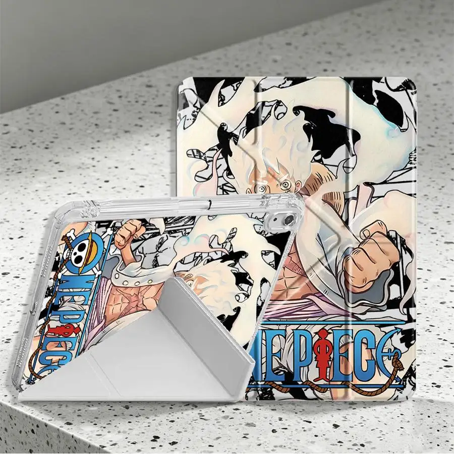 O-One Piece Luffy 5 Gear With Pen Slot Cover Tablet Case For Samsung Galaxy Tab S10 Lite S8 A11 A8 S9 Plus S7 FE A9 Plus