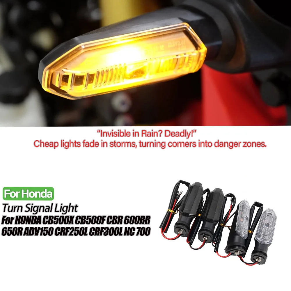

LED Turn Signal Light For HONDA CB500X CB500F CBR 600RR 650R ADV150 CRF250L CRF300L NC 700 Motorcycle Indicator Blinker Flasher
