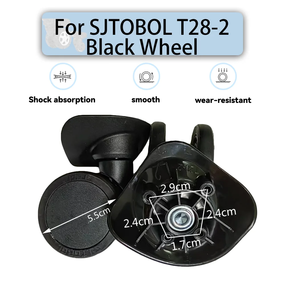 For SJTOBOL T28-2 Universal Wheel Replacement Suitcase Rotating Smooth Silent Shock Absorbing Travel Accessories Wheels Casters