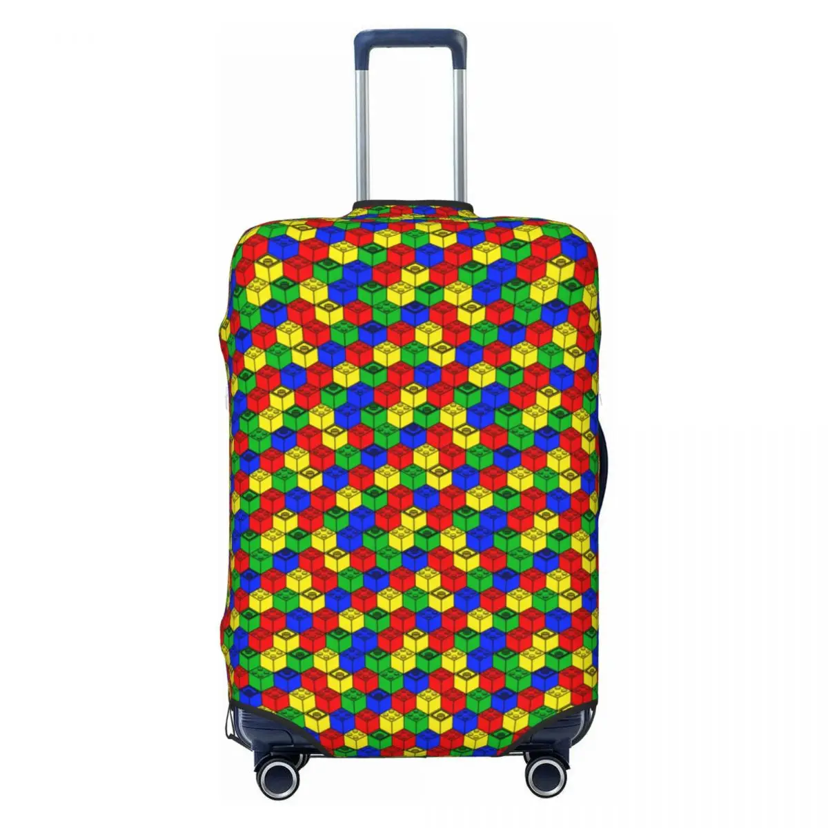 Funny Multi Color Building Blocks Patern Luggage Cover Protector Elastic Travel Suitcase Covers