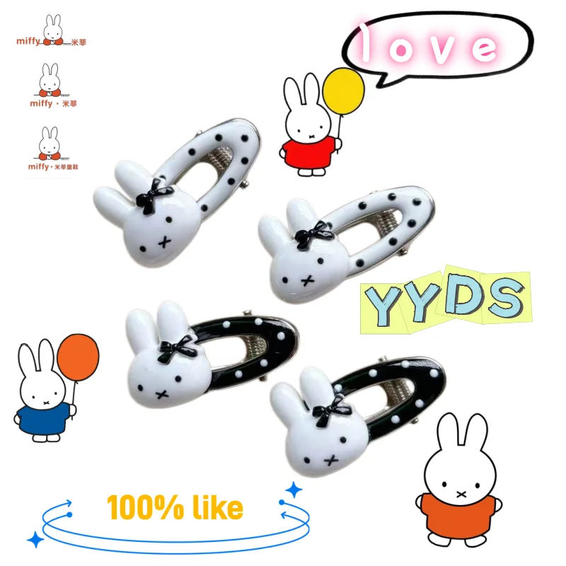 

Мультяшная серия с кроликом Миффи: универсальные овальные аксессуары для волос, милые модные креативные заколки-бантики, украшения для волос в стиле кавай для девочек, подарок