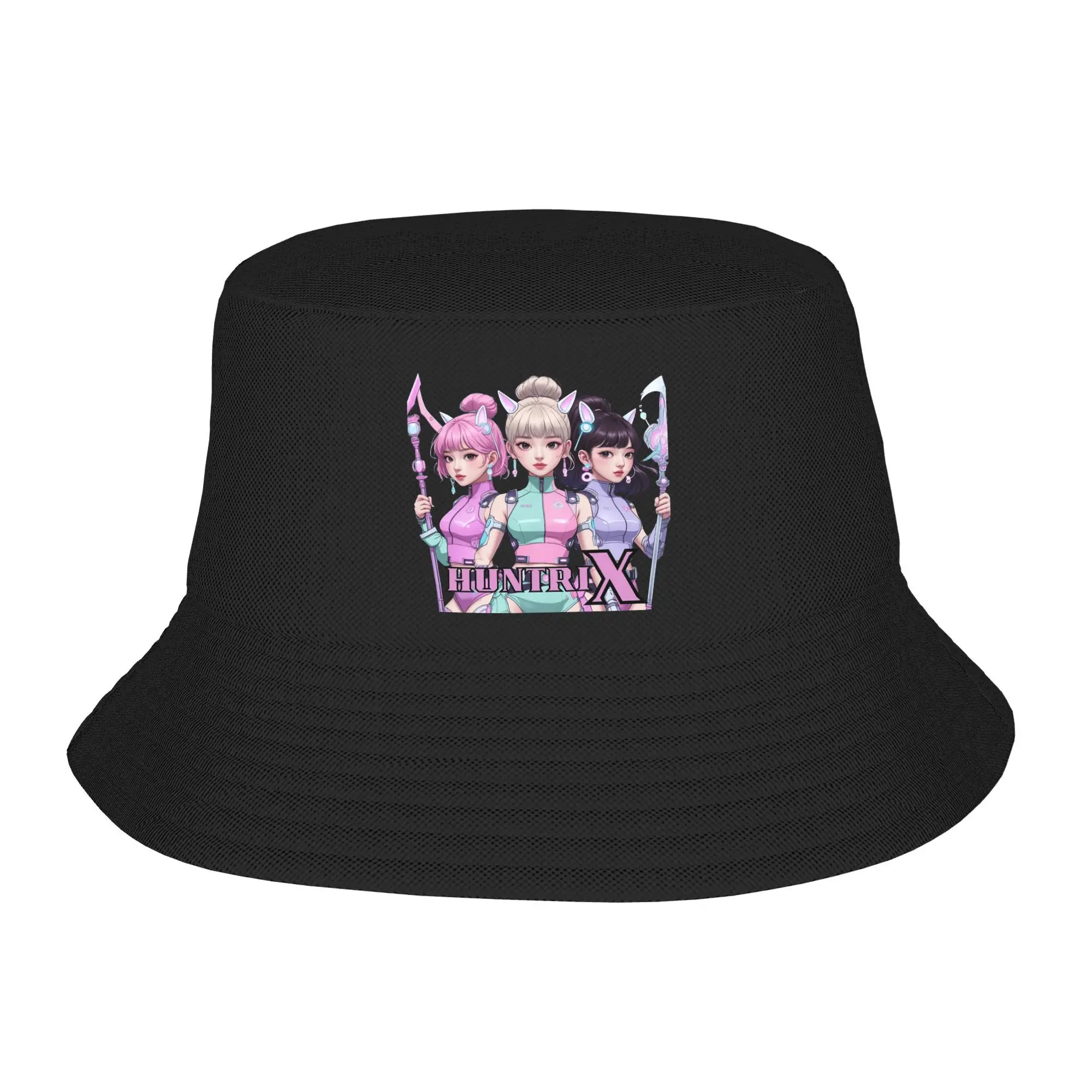 

KPop Demon Hunters Huntrix Bucket Hat Hawaii Fisherman Caps Foldable Fishing Sun Hats For Unisex Casual Custom Cap