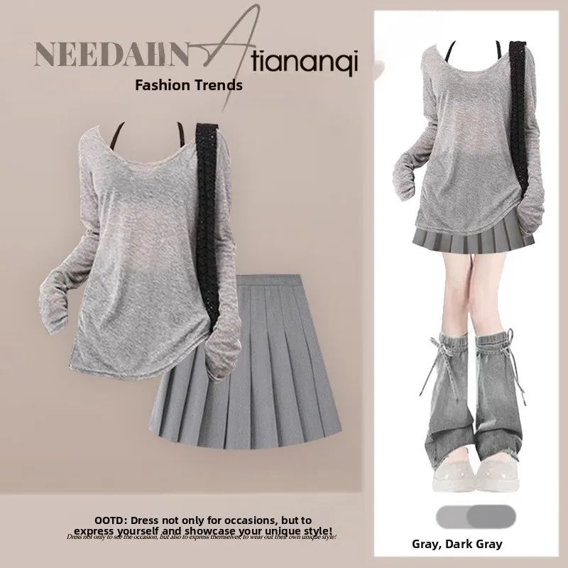 

Summer 2026 Fashion Set Ultra Popular Sun Protection Cover up Strap Hong Kong Style Short Skirt Three Piece Set Elegant Quality