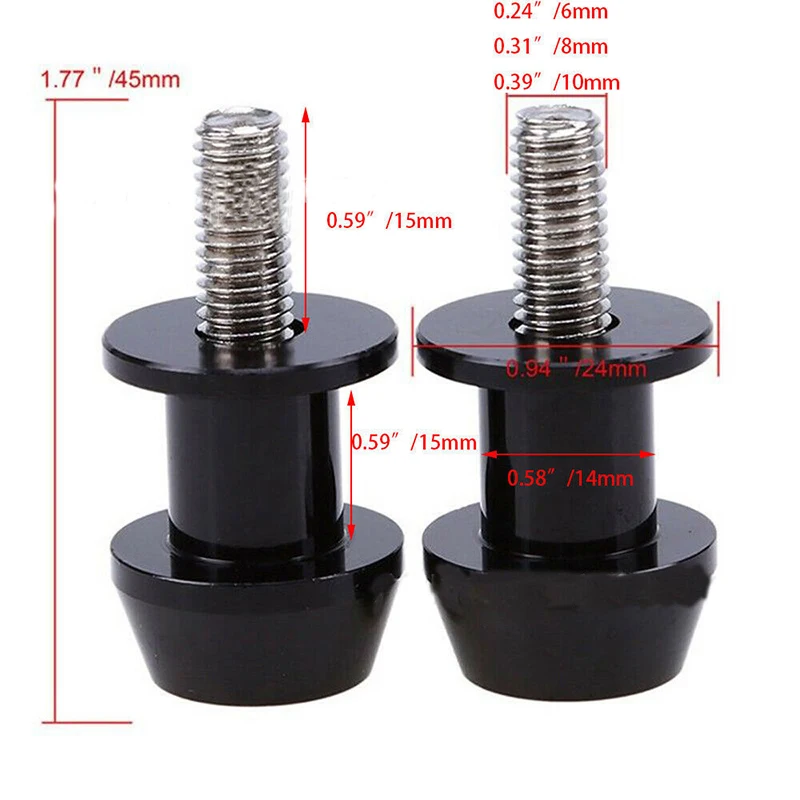 6/8/10mm Aluminum Motorcycle Stand Swingarm Spools Slider Stand Screw Swingarm Motorcycle Accessory motorcycle tyre dirt bike