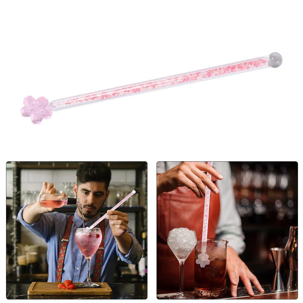 Star Stir Stick Clear Hardened Glass Rod Multi-Function Stirrer for Cocktails Drinks Home Bar Mixing