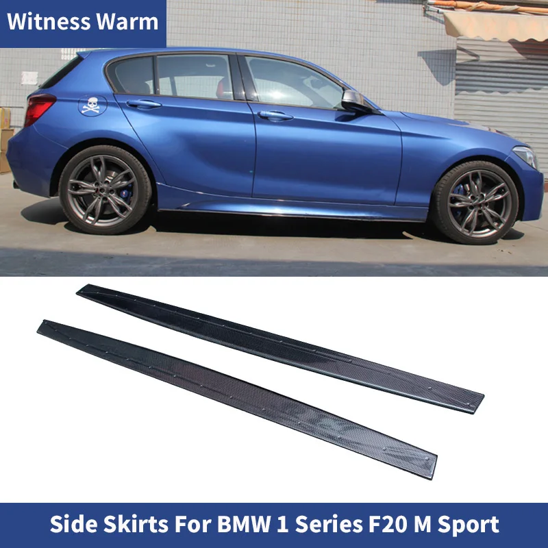 For BMW F20 M-tech 118i 120i 2012 - 2018 1 Series Carbon Fiber FRP Side Skirt Bumper Lip Spoiler Apron