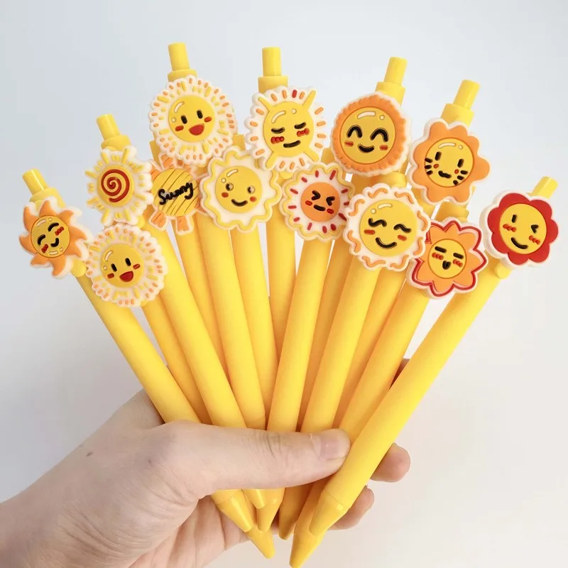 20/30pcs  Creative, simple, cute, sun and sunshinesummerThemed retractable ballpoint pen Campus Design Sunflower Series Retracta