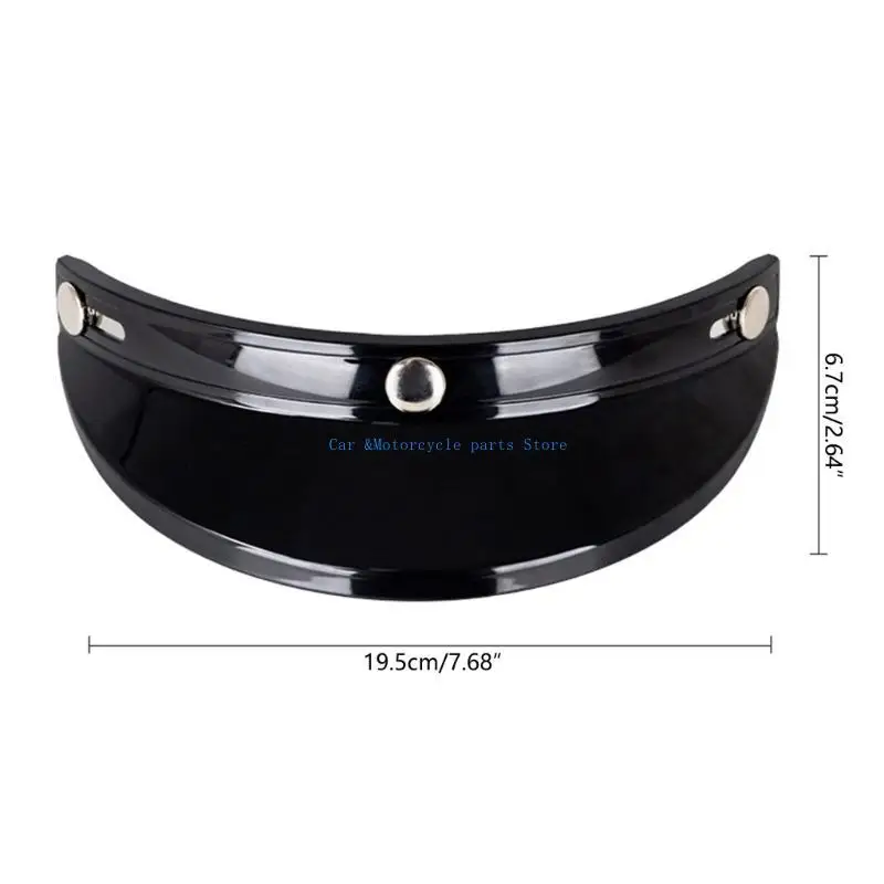 Y9UC 3 Snap-Button Visor Up WindShield Open Face Helmet Visor AntiUV Shield