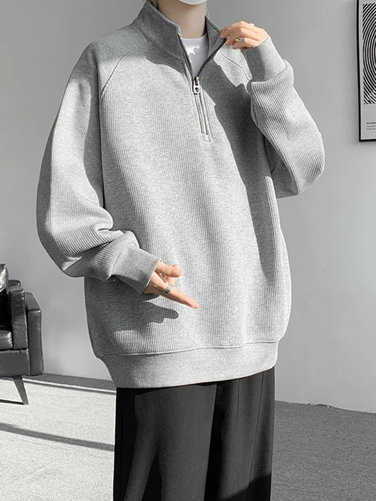 

ay Heavyweight Hoodie Men's Spring Autumn 2024 New Trendy Knitted Casual Jaet f Zip Texture Stripe Sli Leisure Out...