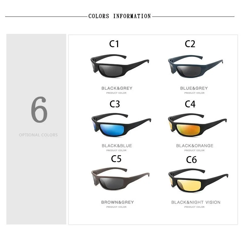 Sport Polarized Sunglasses Polarization Sun Glasses Goggles UV400 Windproof Sunglasses For Men Women  Retro De Sol Masculino