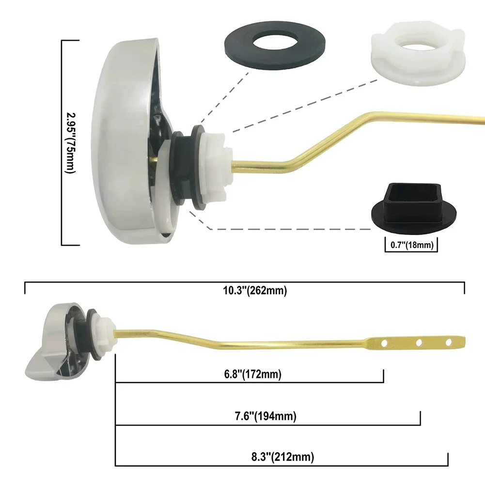 Side Front Mount Toilet Lever Handle For TOTO Toilet Tanks Stylish Metal Design For Enhanced Bathroom Aesthetics