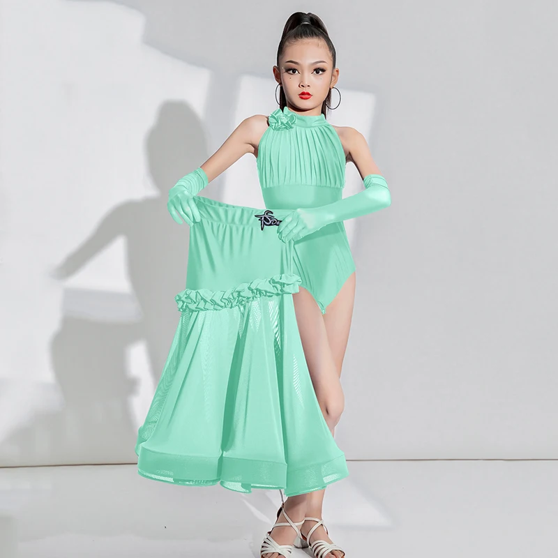 2023 Waltz Ballroom Dance Competition Dresses Girls Latin Dance Dress Kids Chacha Samba Modern Dancing Dresses Costume SL8847