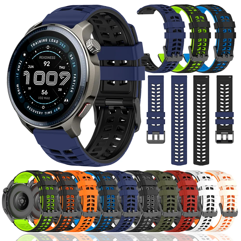 22mm Sports Strap For AMAZFIT BALANCE 2 GTR 47mm GTR 2e 3Pro 4 Bands For AMAZFIT BIP 6 5 Stratos 3 Cheetah Pro Silicone Bracelet