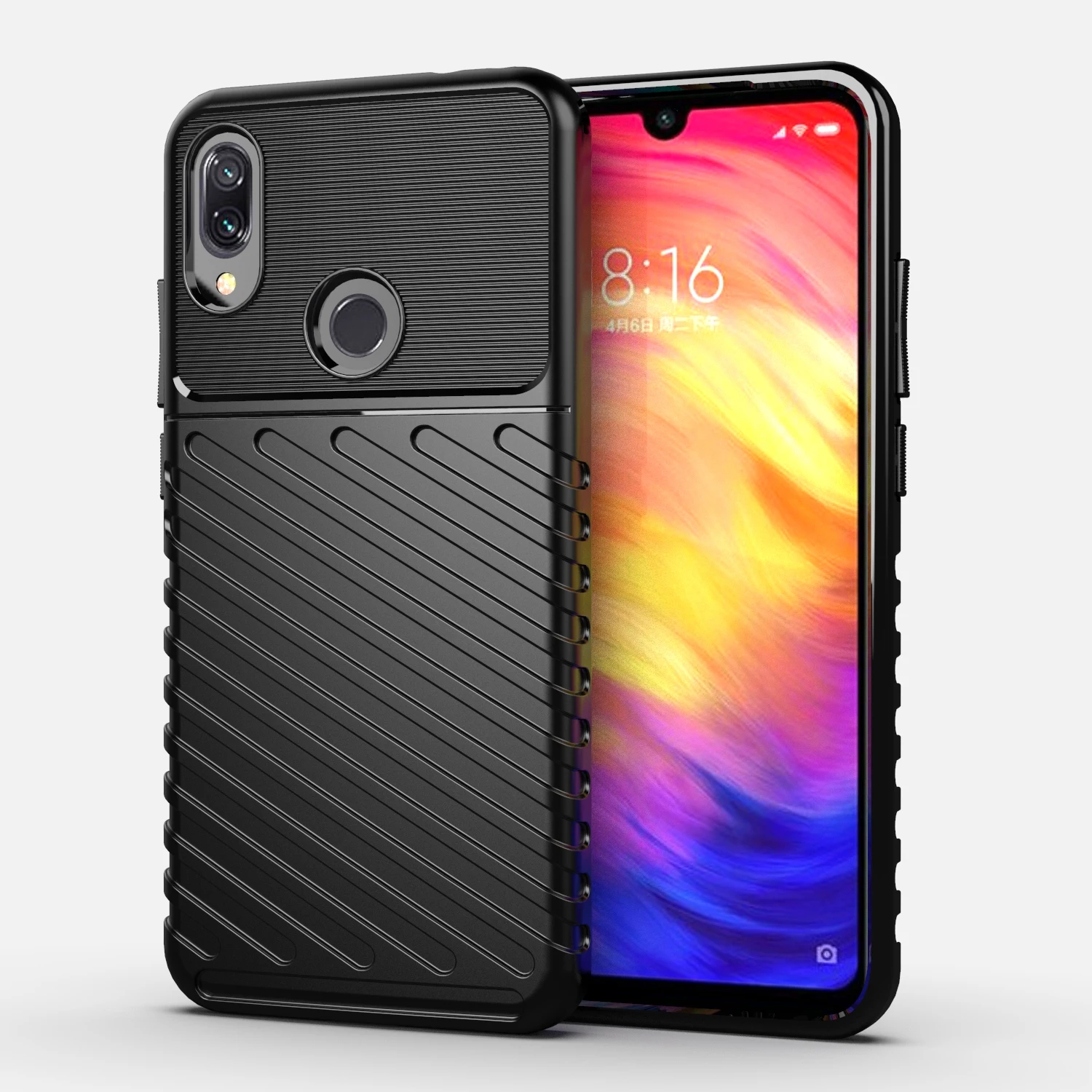 Shockproof Thunder Cases For Redmi Note7 Note 7s Fashion Silicone Phone Cover for redmi note7 pro note 7pro Matte Mobile Shell