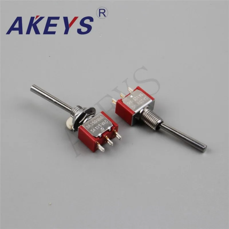 1PC KNX-102-21mm Red flat handle straight handle high quality button switch shaking toggle switch PCB board connector 3PIN