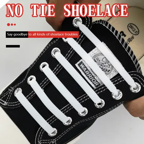 12pcs Silicone Elastic No Tie Shoelaces For Running Sneakers Stretched Strings Suitable For Canvas Shoes Shoe Laces