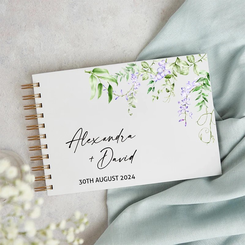

Personalized A4-A5 Guest Book for Wedding Decoration Custom Wedding Guest Book Birthday Photo Album Flower Signature Book Gifts