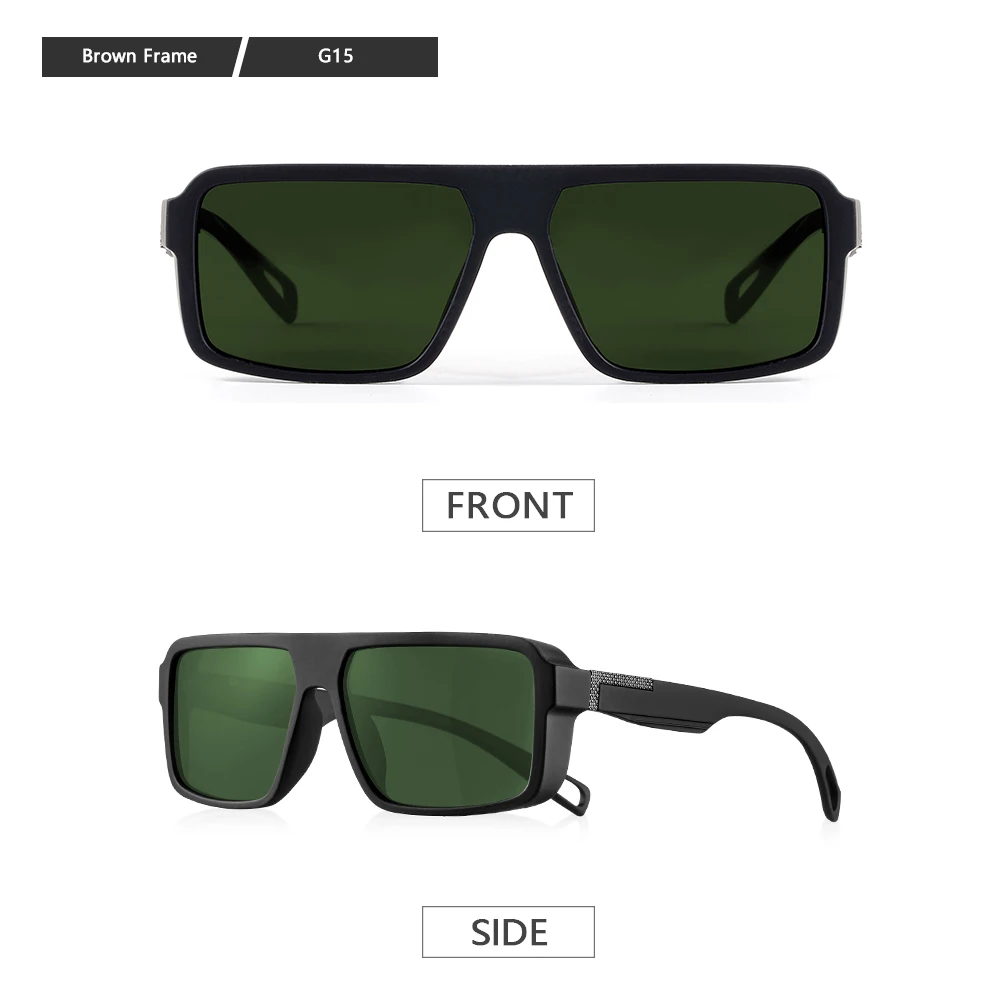 CRIXALIS 3-teilige polarisierte Sonnenbrille für den Außenbereich, für Herren und Damen, modisch, Sport, Angeln, Sonnenbrille, männlich, quadratisch, Driving Shades UV400 – Detail 9
