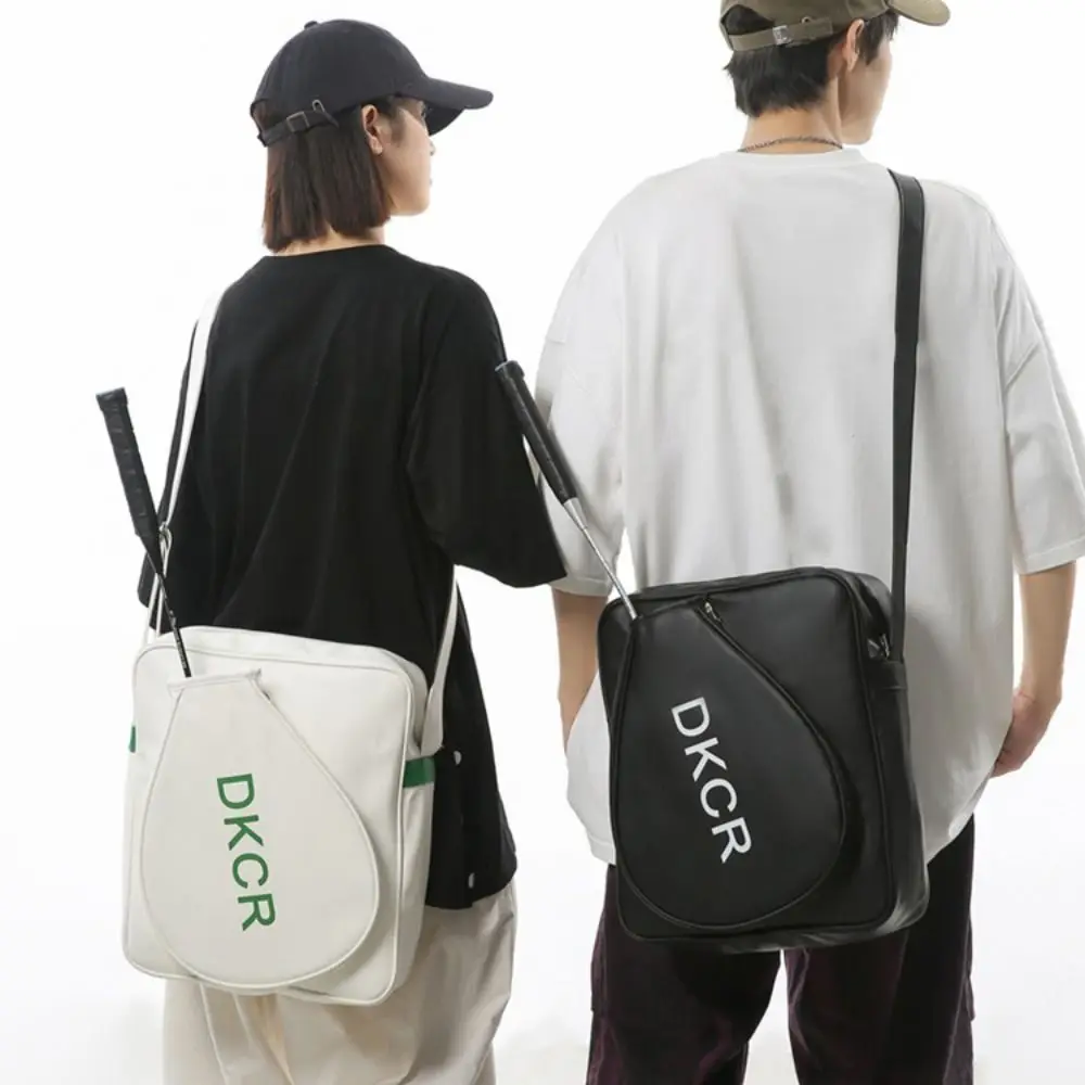

New PU Badminton Rackets Bag Adjustable Strap Large Capacity Badminton Shoulder Bag Lightweight Sports Carrying Bag