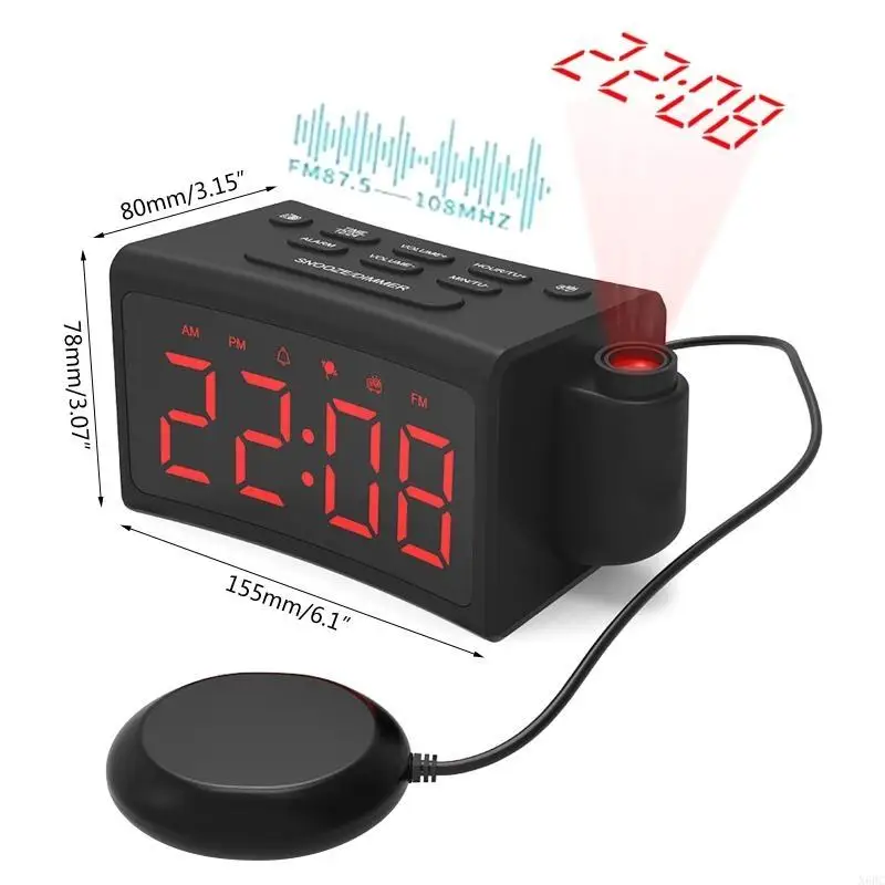 X6HC Led Snooze Alarm Clock FM Radio USB Projection Digital Clock Timer Clocks