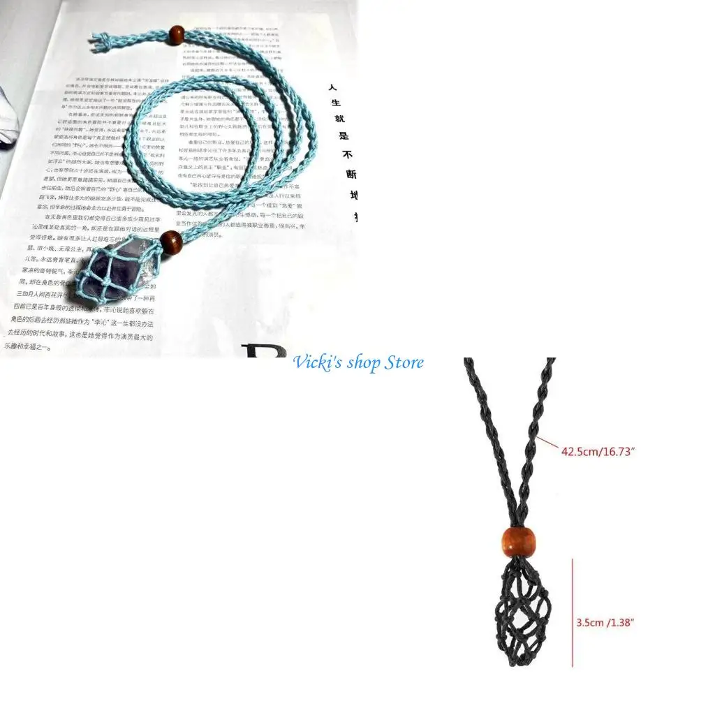 

Empty Crystal Stone Holder Necklace Rope Cord Stone Necklace Jewelry DIY Gift