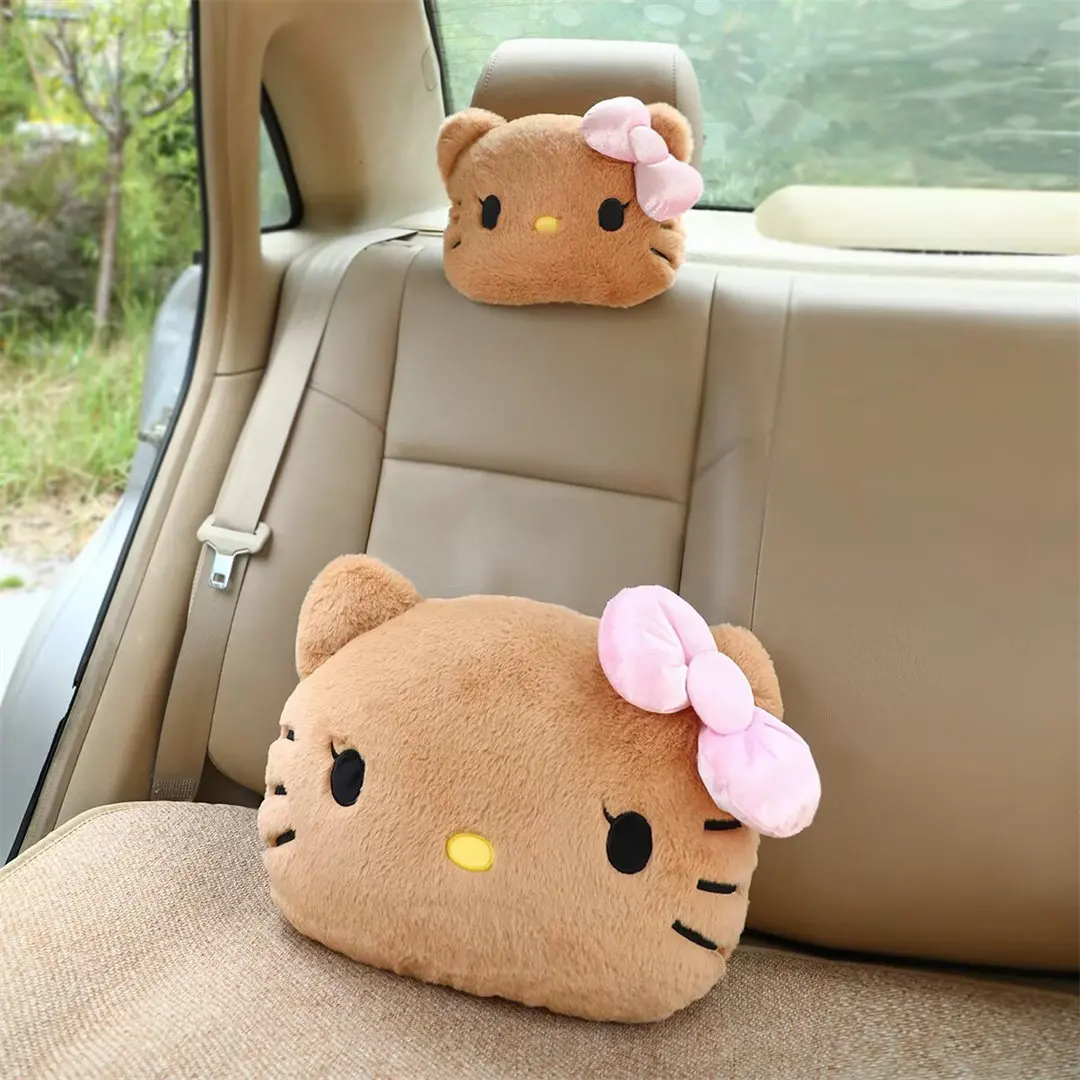Hellokitty Car Memory Foam Neck Pillow Protection Lumbar Backrest Cushion Lumbar Cushion Car Headrest Cushion