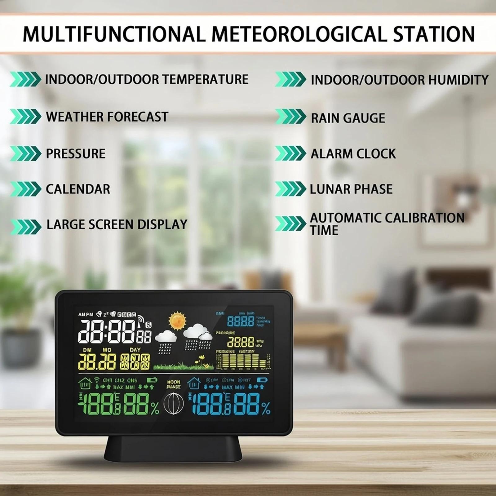 

Wireless Weather Station Clock Thermometer Hygrometer Touch Screen Multi-function Outdoor Sensor Digital Hygrothermograph
