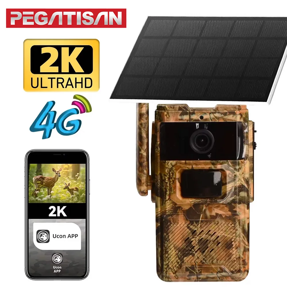 

PEGATISAN EU 4G Cellular Battery Solar PIR Motion Activated Wildlife Hunting Trail Cam Outdoor Waterproof Night Vision Ucon APP