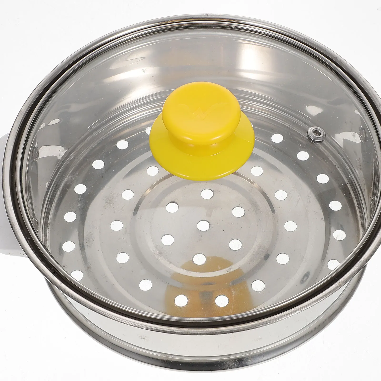 

Multifunctional Electric Pot Steam Pot Double Layers Stockpot Stainless Steel Steamer Cooking Boiler 20cm Uk Plug for Home Use