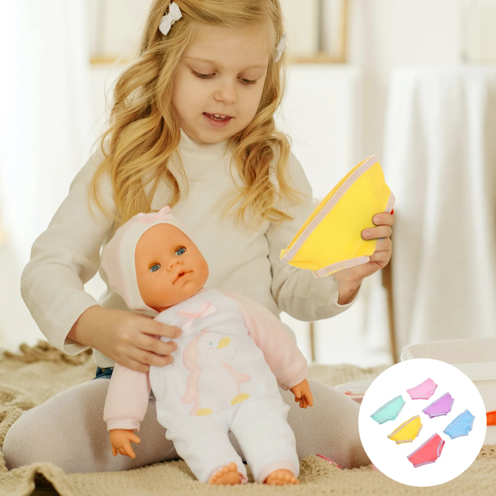 

6pcs Baby Underwear For 18 Inch Soft Reusable Cloth Nappies Diaper Dressing Accessories Clothes Diapers Underwear Set