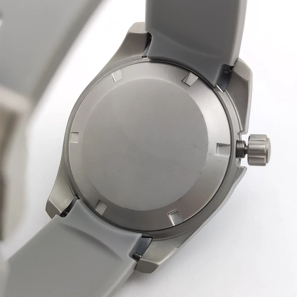 38mm Sterile Silver Men Automatic Watch Aviator Retro Mechanical Wristwatch 5ATM Waterproof C3 Luminous NH35 move Rubber strap