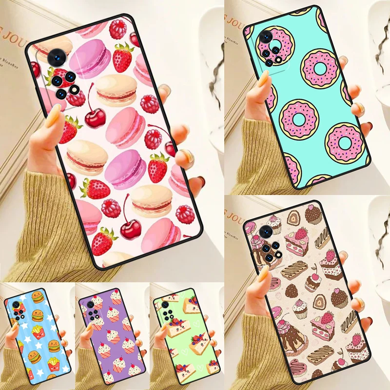 Funda con patrón de comida chatarra para Samsung Galaxy S24 Plus, S23, S20, S21FE Lite, S22 Ultra, Note 20, S8, S9, S10