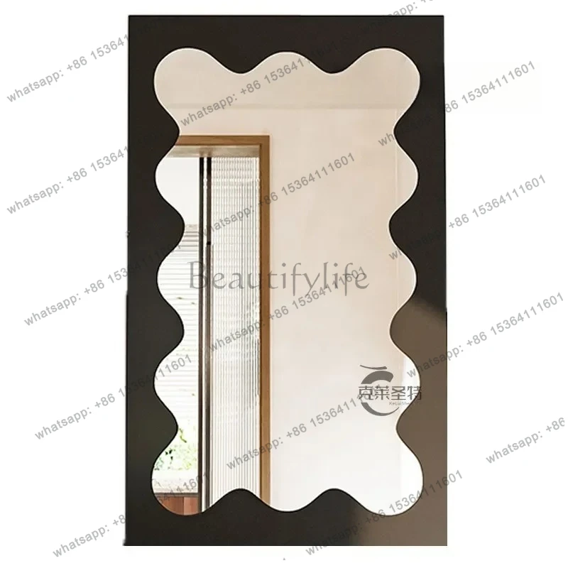 

Full body mirror, simple modern solid color wave mirror, living room bedroom floor clothing store full-length mirror