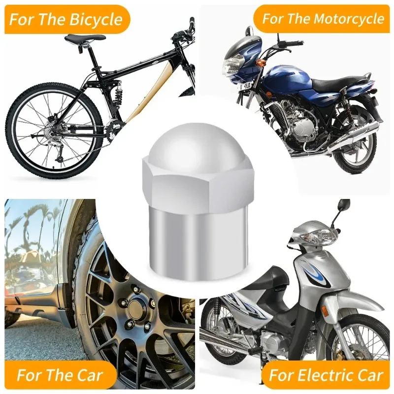 10/50pcs Car Tire Valve Caps  Round Head Chrome Plating Dust Proof Covers Car Motorcycles Bike Tyre Styling Valve Cap Decoration