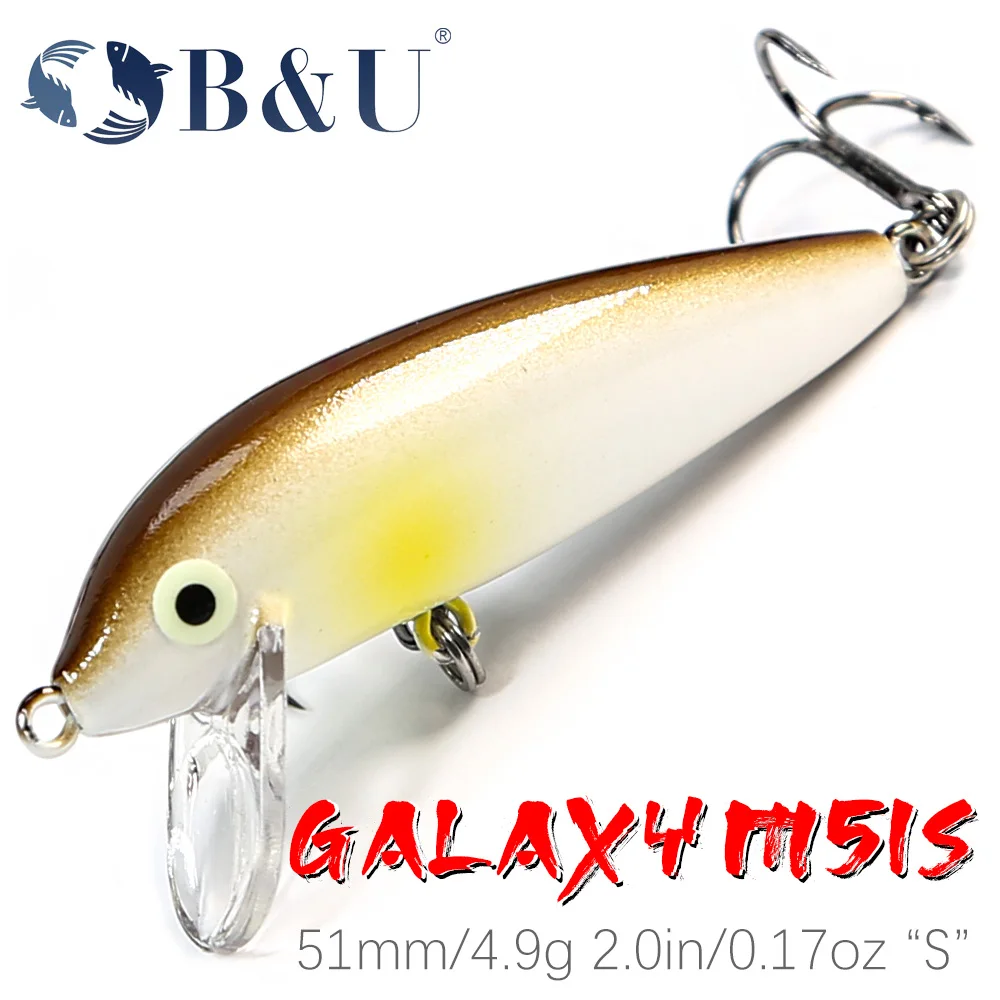 

B&U 46mm 5g Sinking Minnow Fishing Lure Intruder Artificial Trout Ajing Stream Lake Jerkbait Rockfishing Hard Baits