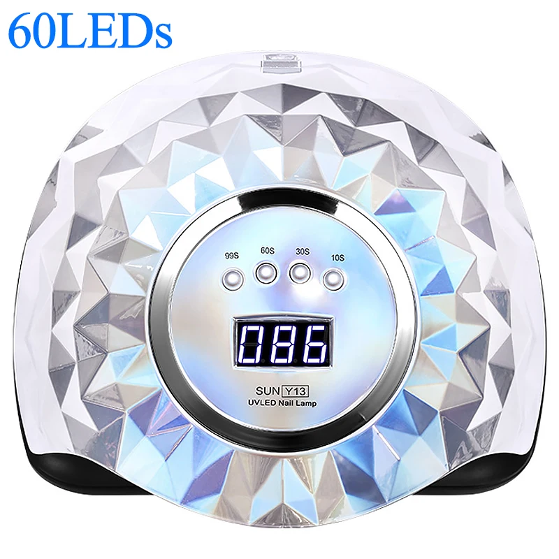 Powerful 60LEDs LED Nail Lamp For Gel Nail Polish Drying Low Heat Mode Smart Sensor Professional Nail Art Salon Manicure Machine