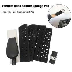 200x70mm Sanding Block Vacuum Hand Sander Sponge Pad Dust Free with 4 pcs Replacement Pad for Wood Polishing Car Repair 5Pcs-set