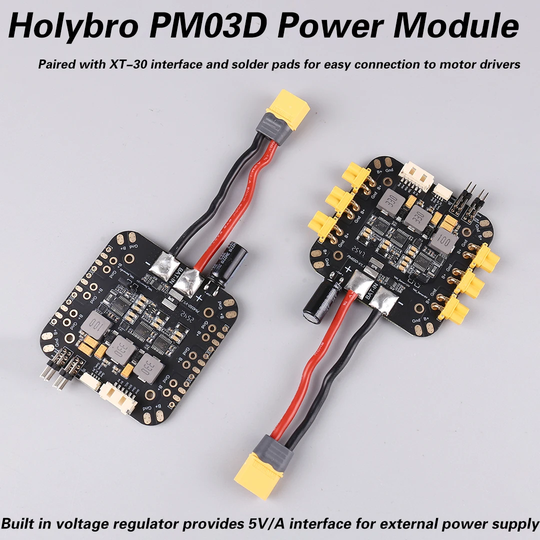 

Модуль питания Holybro PM03D, плата распределения энергии для полетного контроллера Pixhawk 6X, для радиоуправляемых мультироторных дронов