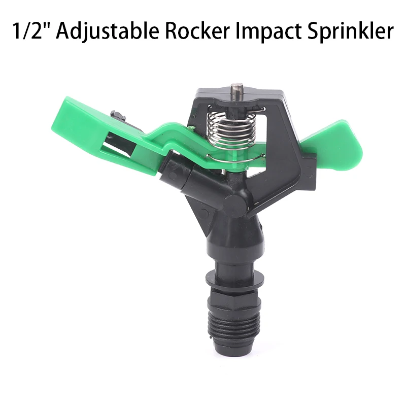 

1/2"Adjustable Rocker Impact Sprinkler Garden Agriculture Watering Nozzle Lawn Irrigation Watering 360 Degrees Rotary Jet