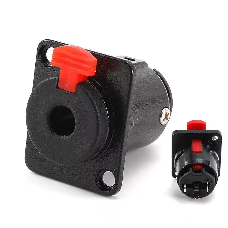 5/20 pcs Professional speaker plug Audio Jack 6.35mm female socket panel mount xlr connector black&silver colors plugs