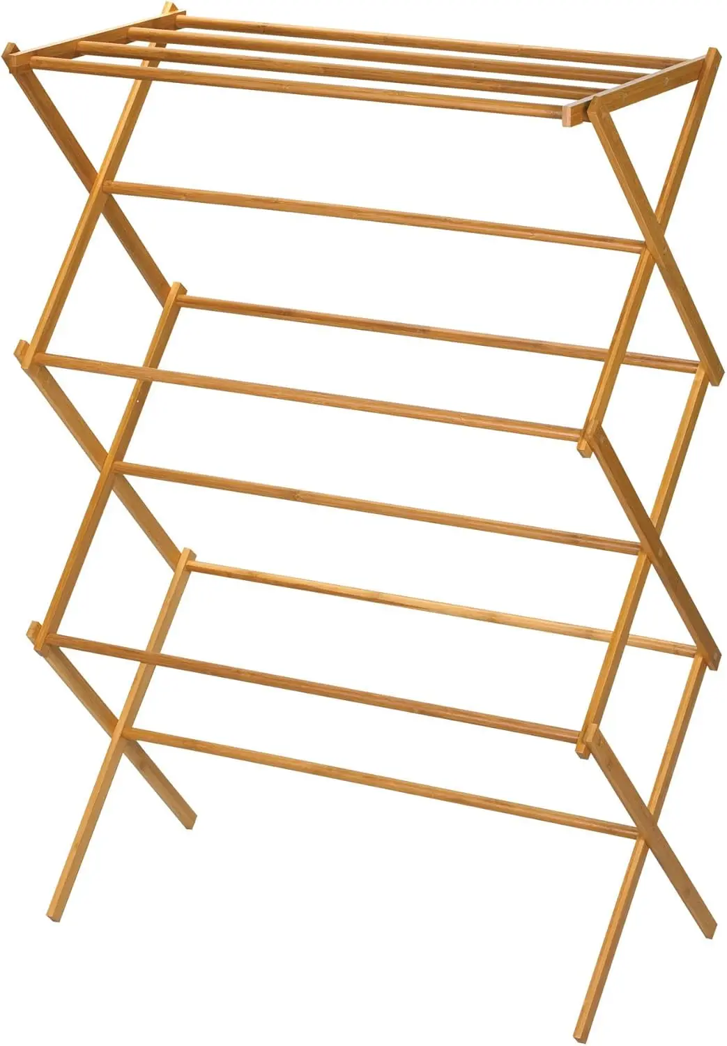 

Bamboo Folding Clothes Drying Rack, Upscale Laundry Ra With 11 Dowels, Ly Friendly, Stable Frame, Shelf For Drying