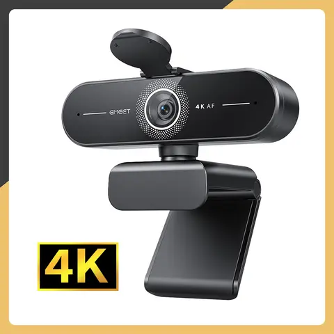 4K Ultra HD Webcam 1080P 60fps Web Camera EMEET C60E Autofocus USB Computer Camera for Live Streaming/ Video Call/ Conference