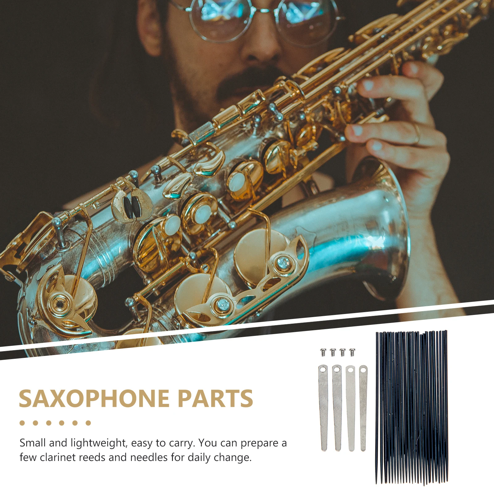 

1Set Tenor Saxophone Reeds Fine Craftsmanship Saxophone Repairing Needles Strong Elasticity Rich Tone Ideal for Clarinet Players