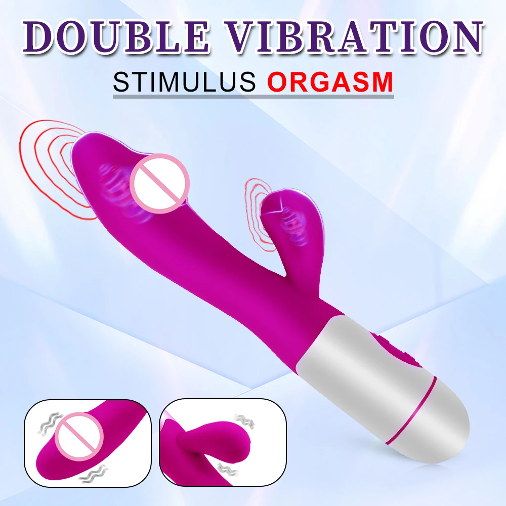 Gode lapin vibrateur Rechargeable, double Vibration, point G, masseur vaginal, bâton AV, Clitoris, jouets sexuels pour femmes, masturbateur féminin