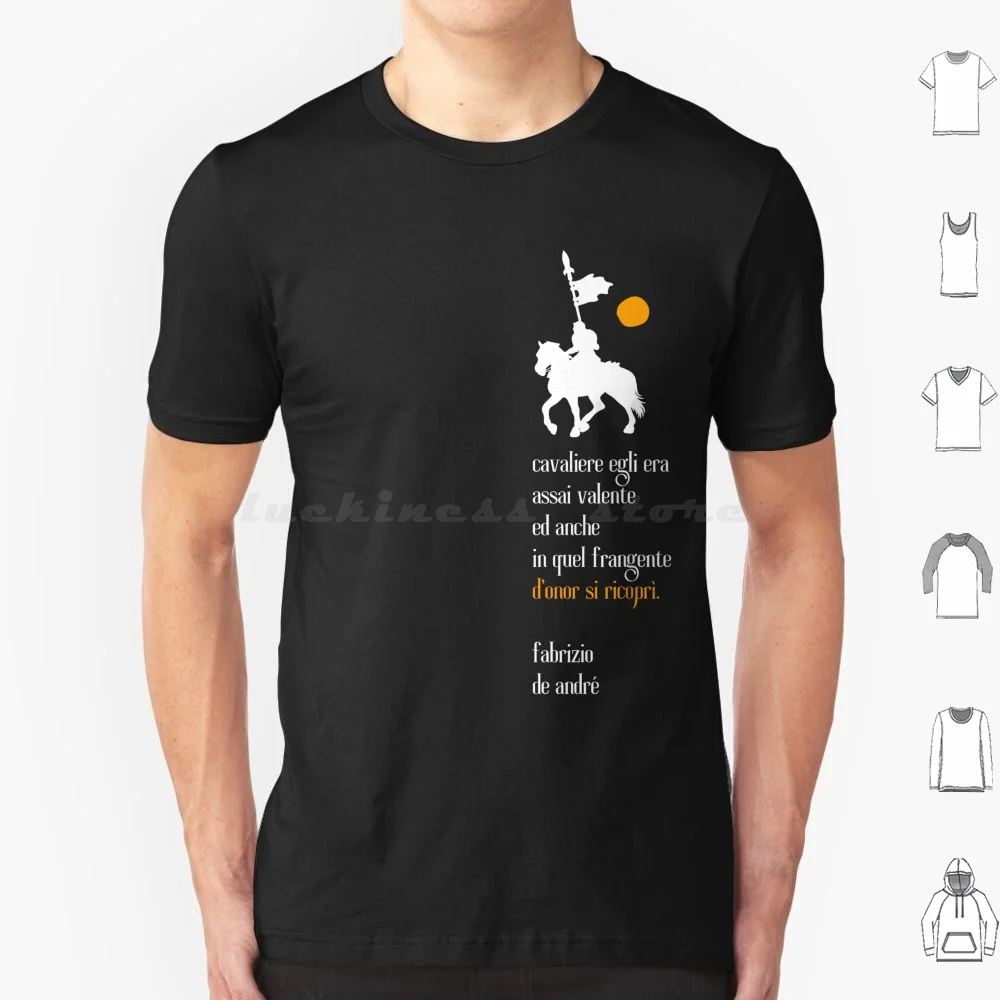 Fabrizio De André Tribute : Singing 'carlo Martello' T Shirt Big Size 100% Cotton Fabrizio De André Tribute Music Carlo