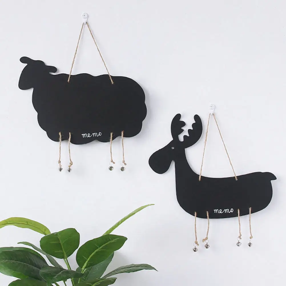 Wooden Wooden Board Wall Decor For Shop Sign Board Family Double-sided Hanging Mini Message Home Sheep