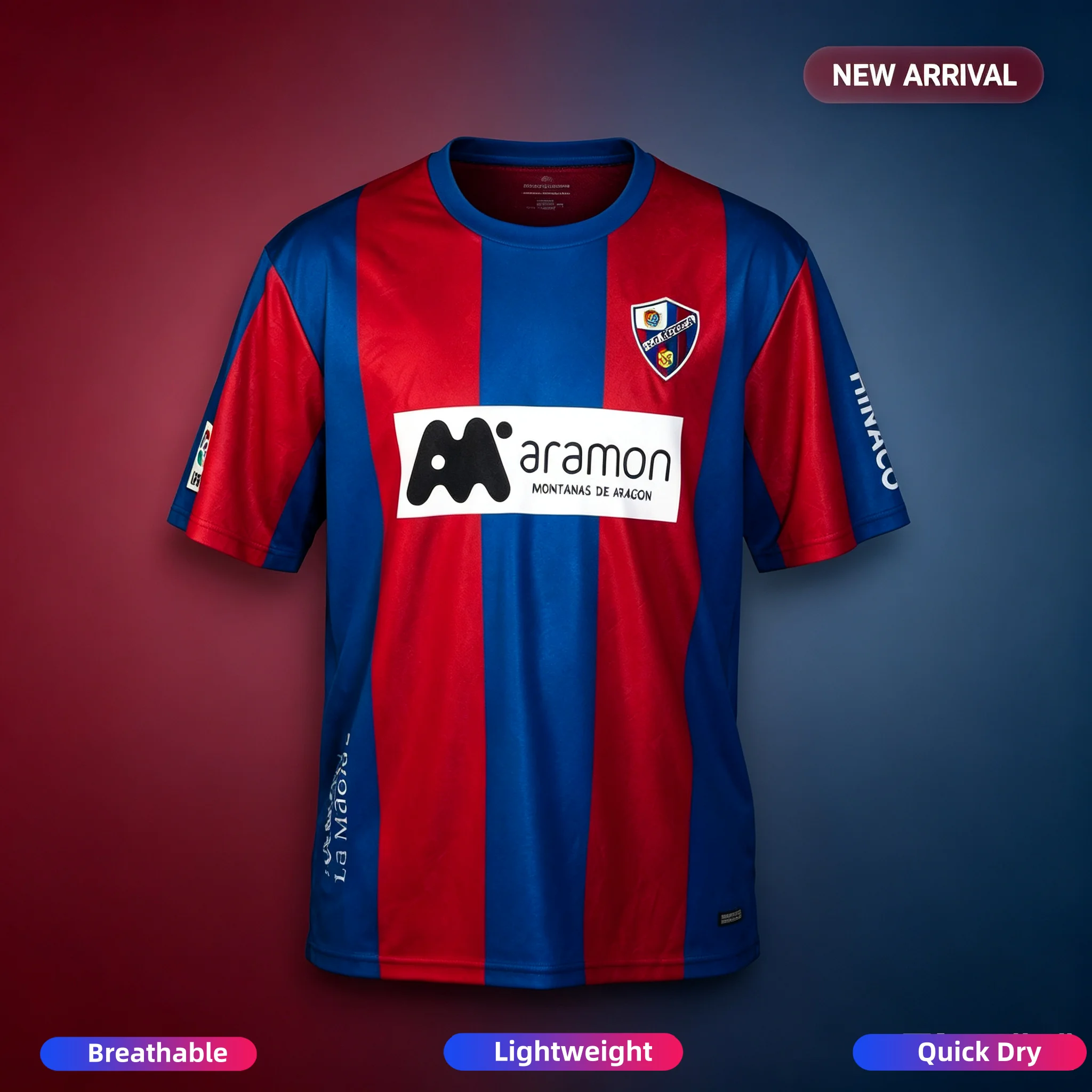 Huesca Herren Fußballtrikot, Schnelltrocknendes Atmungsaktives Kurzarm-Fußballshirt, Sporttrainingsuniform für Erwachsene, Fußballfan-Oberteil 26